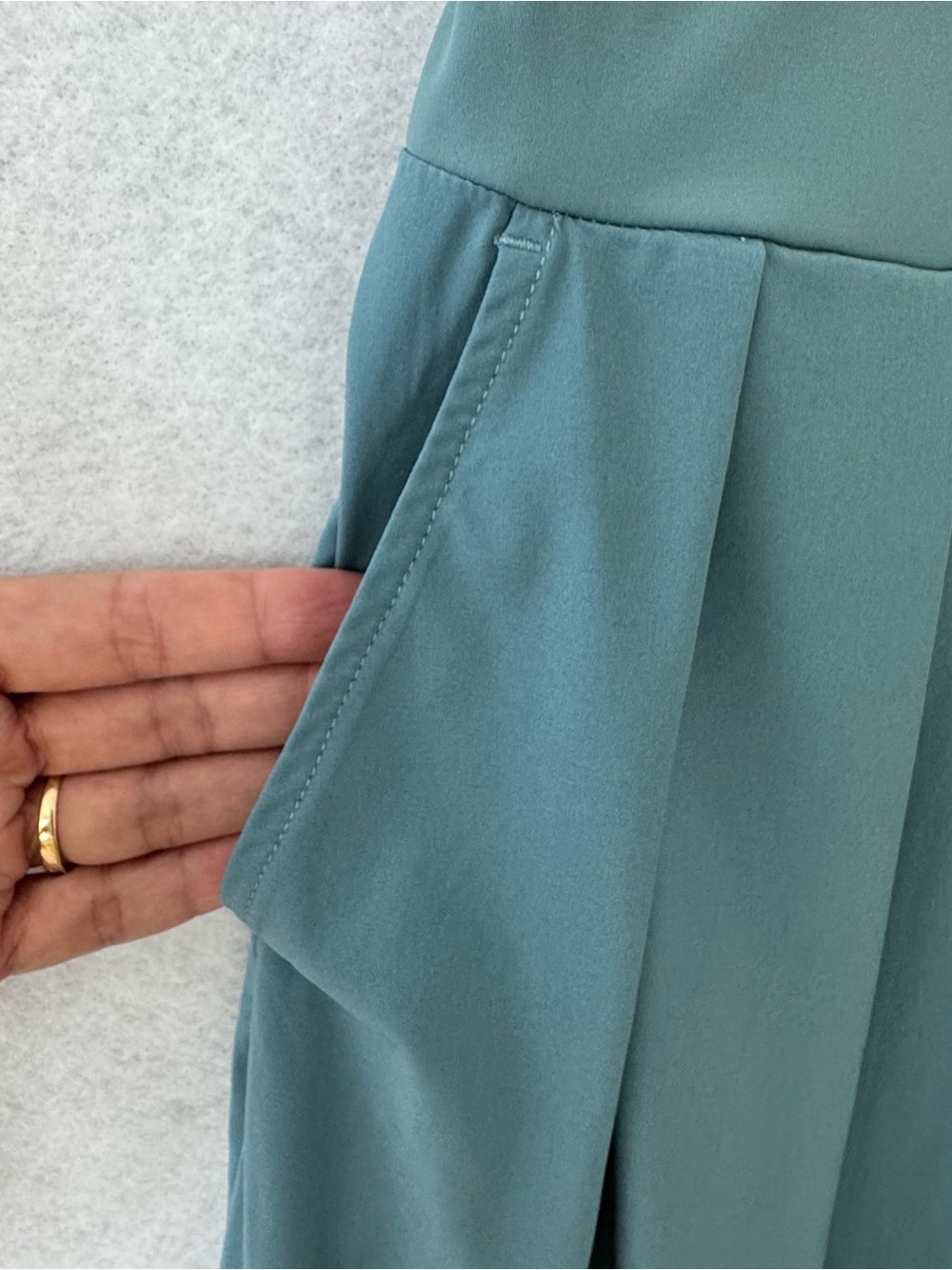 Halara Breezeful Wide Leg Jumpsuit XS Blue Pocket Backless Side Zipper READ - Picture 11 of 16